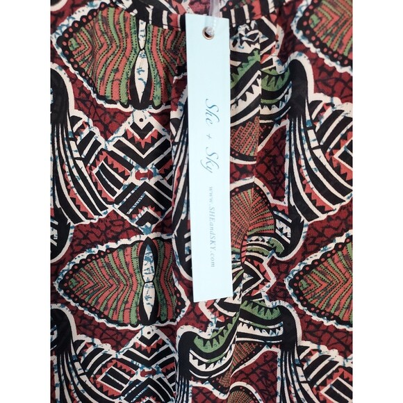 Anthropologie She & Sky Womens Medium 3/4 Slit Sleeve NEW Silk Polyester - Picture 4 of 4